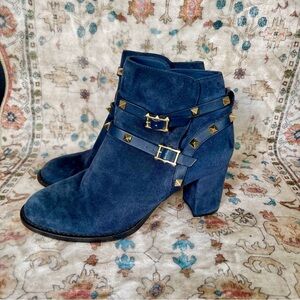 Valentino Rockstud Suede Ankle Boots